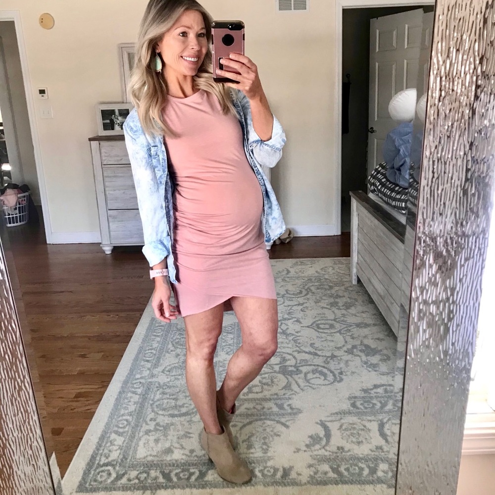 Pink cap sleeve bodycon dress
